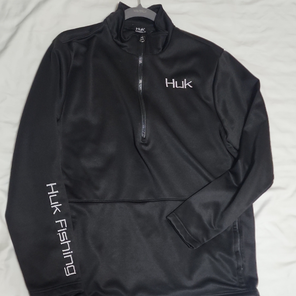 Huk Black Performance Quarter-Zip Pullover